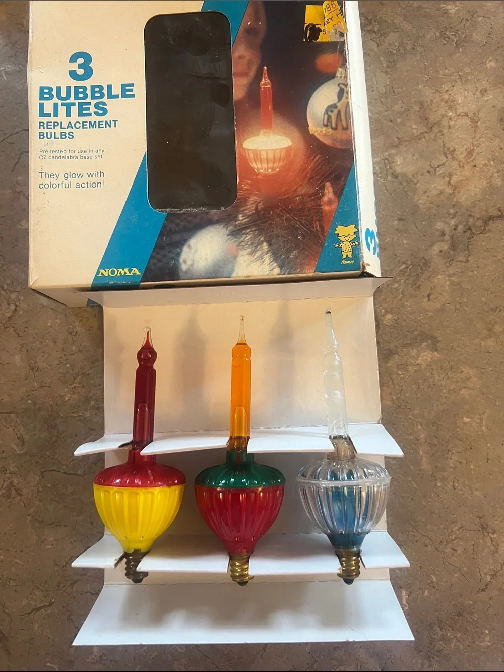 Vintage set of three colorful bubble replacement